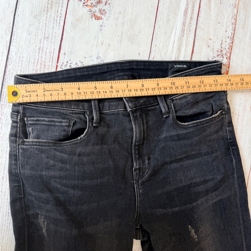 Vince Women's Mid-rise Skinny Jeans Size 26 Vintage Black Denim - Picture 10 of 11